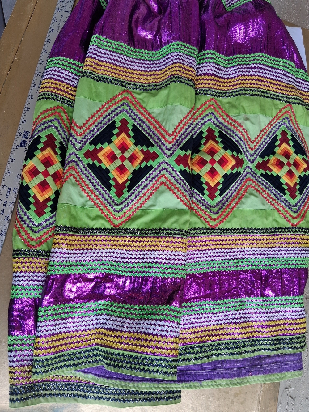Authentic Seminole Hand Made Festival  Embroidered Skirt
